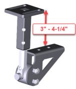 Abductor Hardware, Narrow Flip-Down for 3" to 4-1/4" Thick Seat
