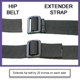 Hip Belt Extender Straps, 2 Pair