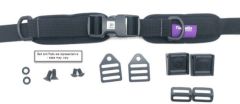 Hip Belt, 1" TheraFit Dual Pull, SR Buckle, 5.25 x 1.75 Pads w/ Clips, Cams