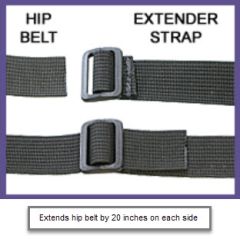 Hip Belt Extender Straps, 1.5" Pair