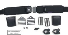 Hip Belt, 2" TheraFit Single Pull, Bariatric, PB Buckle, 11.25 x 3 Pads w/ Clips, Cams, Clamps