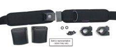 Hip Belt, 2" TheraFit Single Pull, Bariatric, PB Buckle, 11.25 x 3 Pads w/ Cams, Clamps