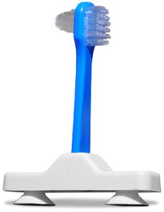Denture Brush, Double-Sided w/ Suction Base