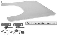 25.5W x 22D Grey Tray, 16 x 10 BC, Top Drop Unattached