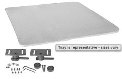 20W x 18D Grey Tray, No BC, Top Drop Unattached
