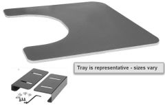 18W x 16D Black Tray, 8.5 x 5 BC, U Slide 1-1/2 Unattached