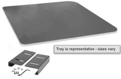 20W x 18D Black Tray, No BC, U Slide 1-1/8 Unattached
