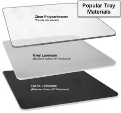 16W x 15D Black Tray, 7 x 4.5 BC, PVC Rim & Mounting Holes