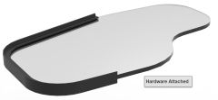 Half Tray, Clear 3/8", Standard w/ Steel Channel Bracket & Rim, Flip Right