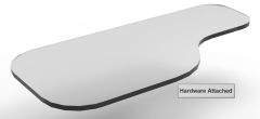 Half Tray, Clear 3/8", Trimline w/ Permobil HD 3G Armrest Bracket, Flip Right