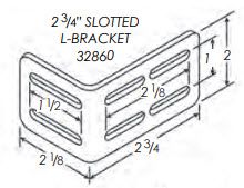 L-Bracket, Slotted, 1-1/8 x 2-3/4, Stainless Steel, Black